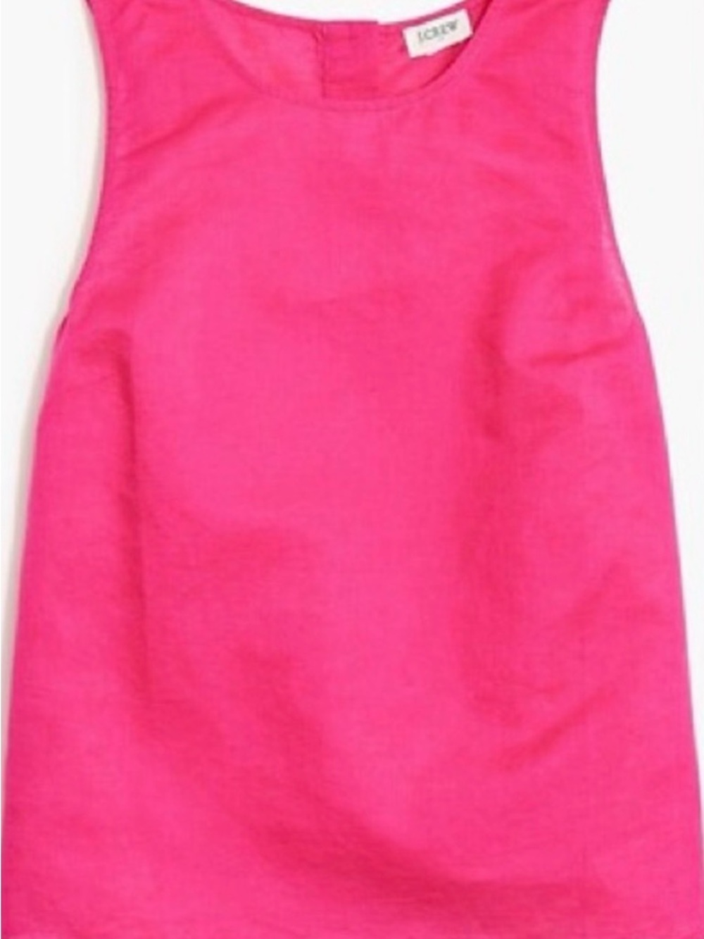 J. Crew Bright Pink Sleeveless Linen Blend Button-back Shell XS - NWT